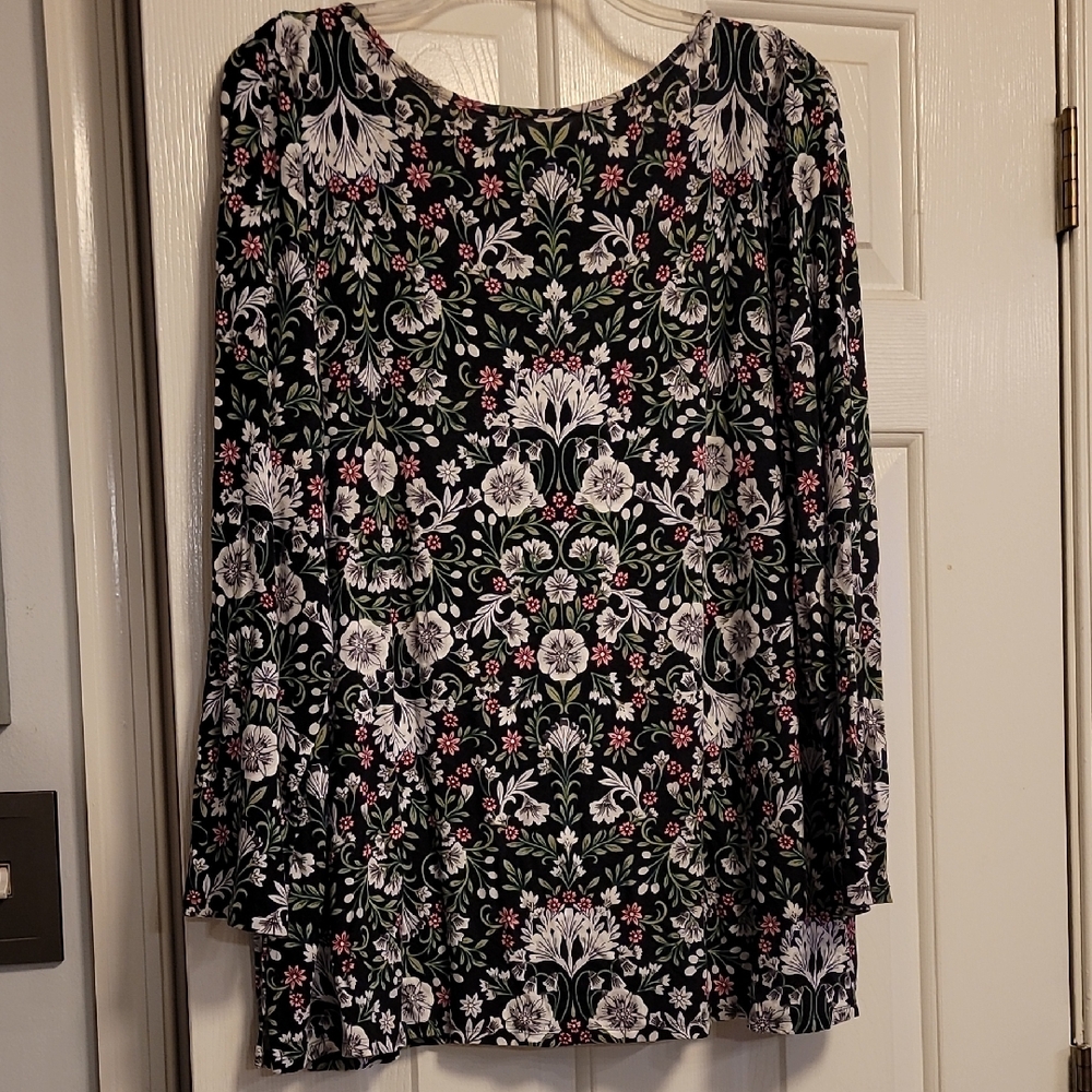J.Jill Wearever Collection Holiday Floral Tunic
